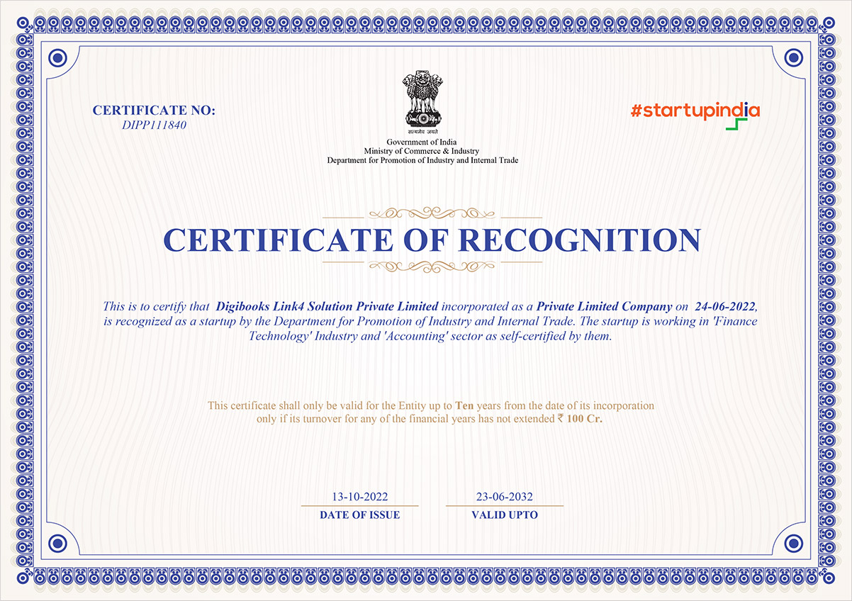 Certificate of Recognization